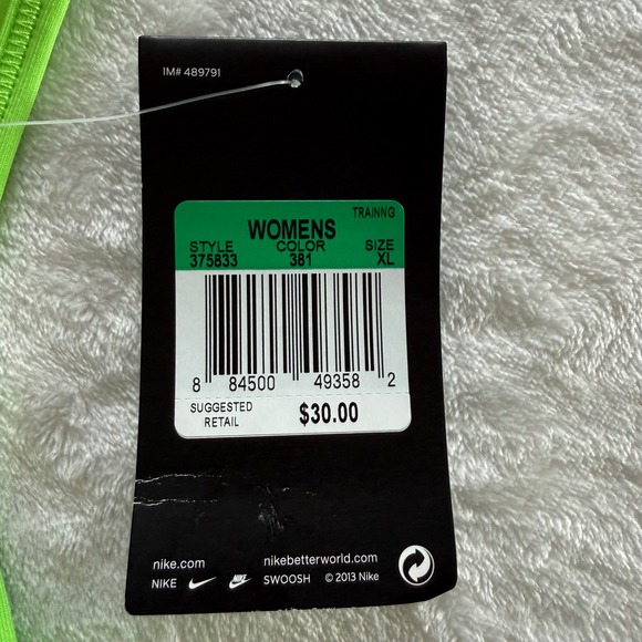 Nike Pro Sports Bra XL Volt Green Dri-Fit Medium Support NWT - Picture 4 of 9